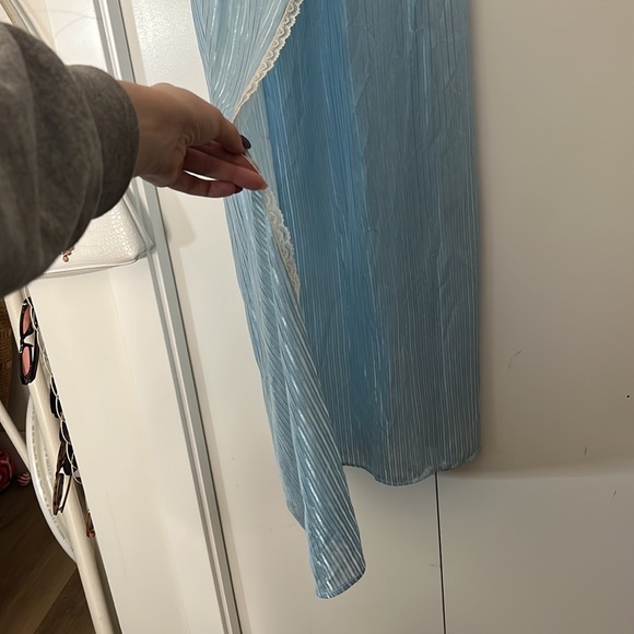 2 for $40 Night Dressing Gown with pink rosy lace front and silk ribbing detail - Picture 6 of 6